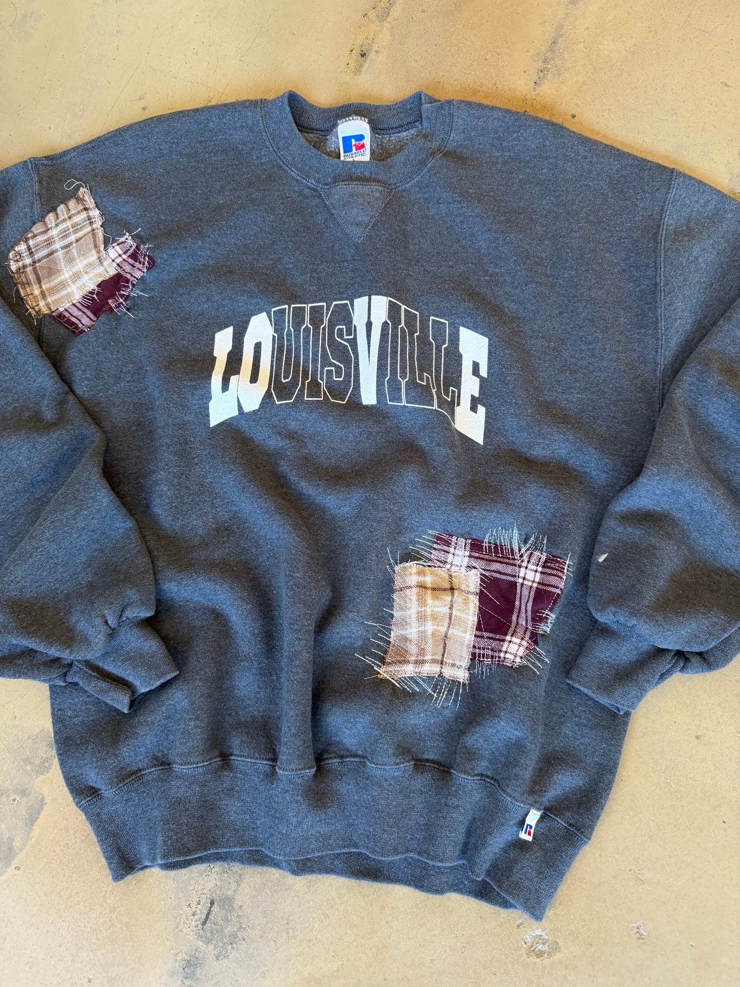 (L) OG Classic Dark Grey Patchwork Sweatshirt