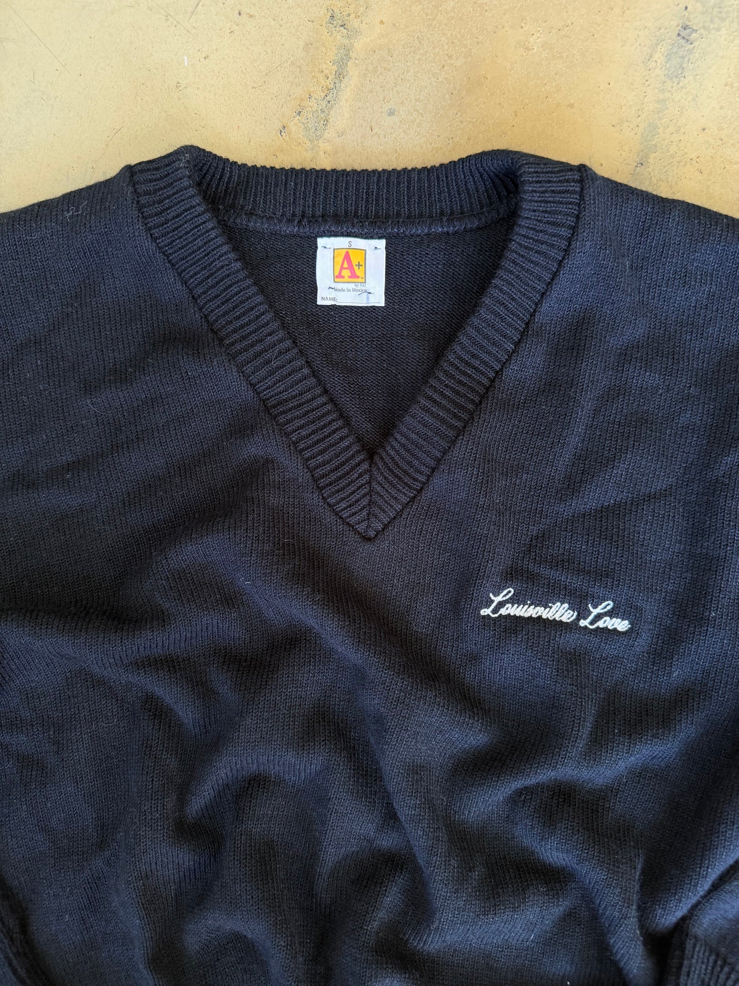 (S) Embroidered Black Sweater