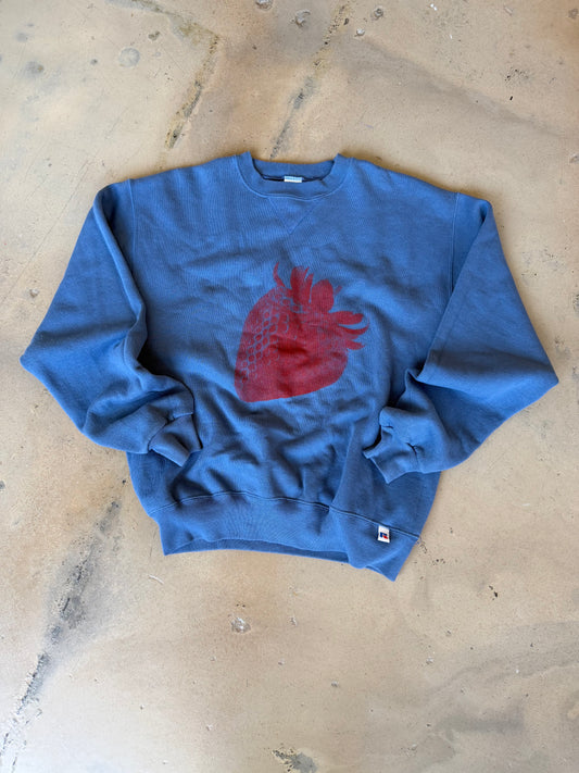 (M) Blue Strawberry Sweatshirt