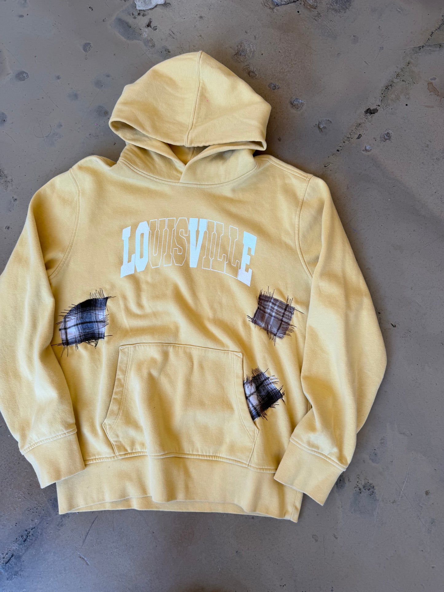 (M/L) OG Classic Patchwork Yellow Hoodie