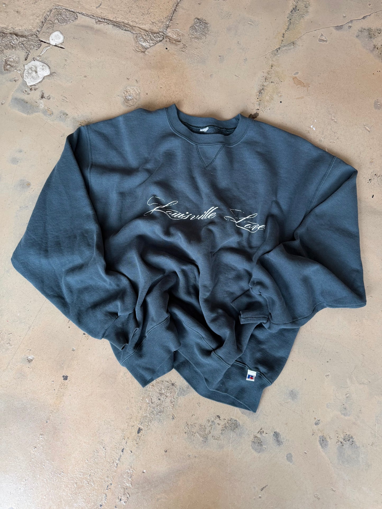 (L/XL) Aqua Script Sweatshirt