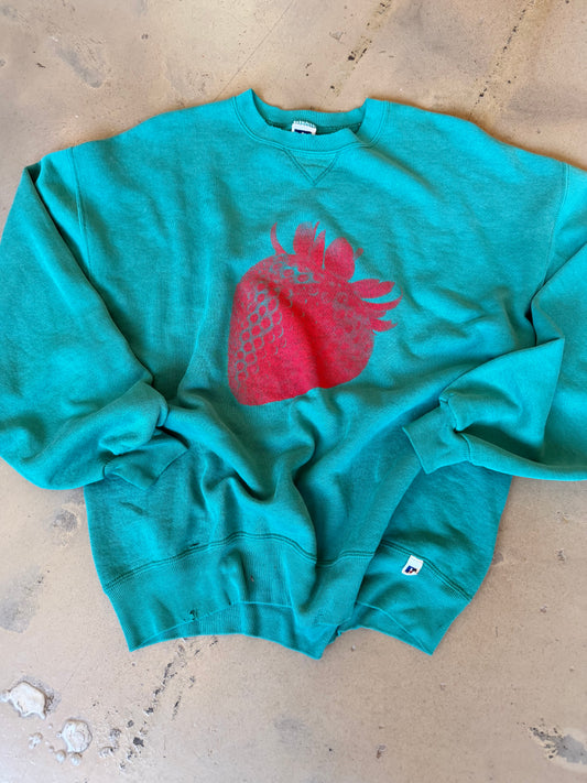(L/XL) Strawberry Teal Sweatshirt