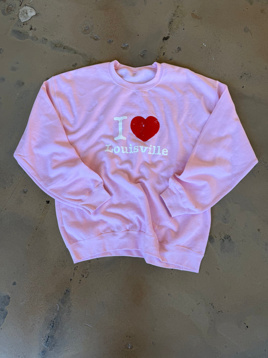 (XL) I Love Lou Pink Sweatshirt