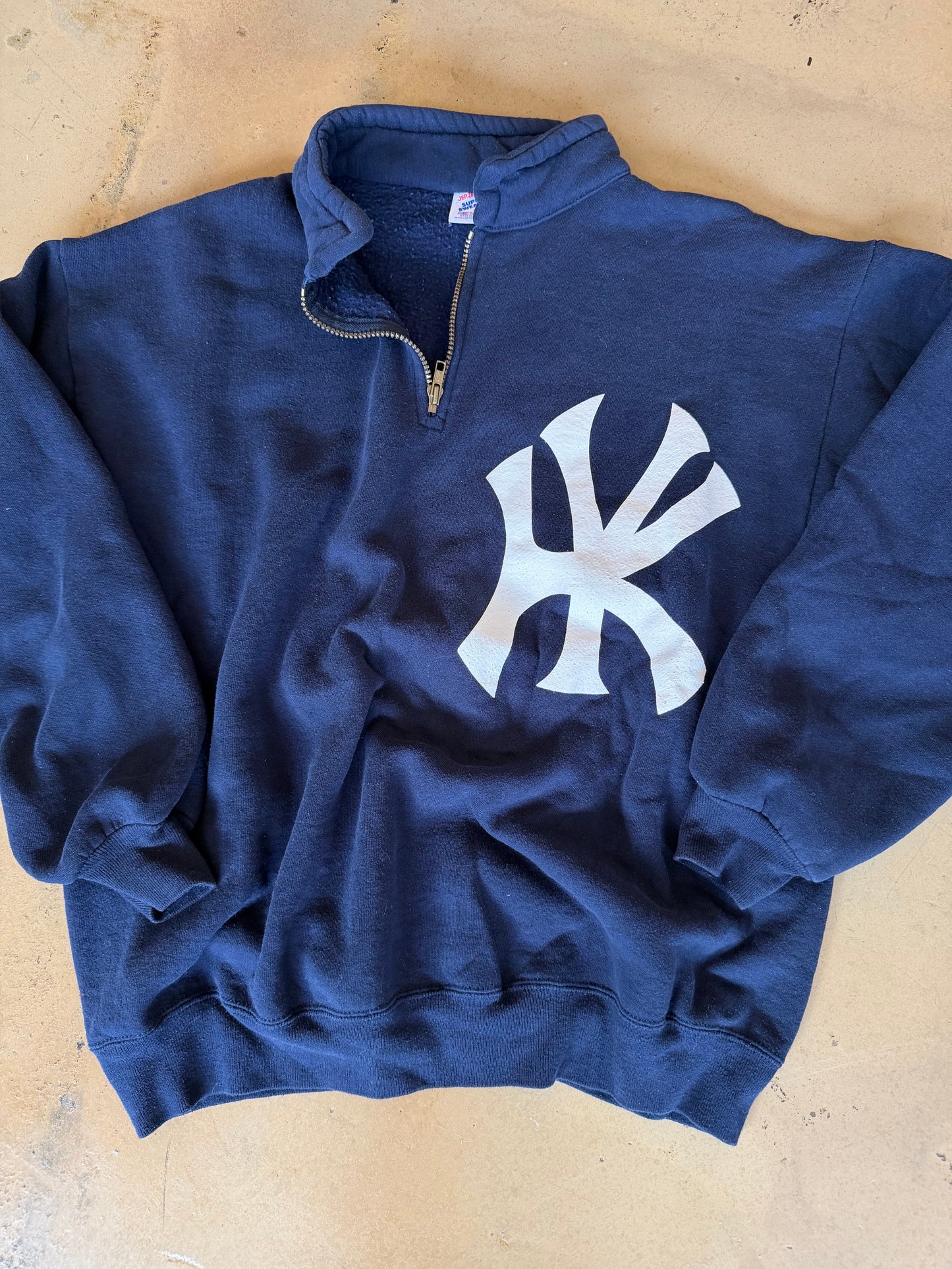 (L) Navy NYKY Quarter Zip Sweater