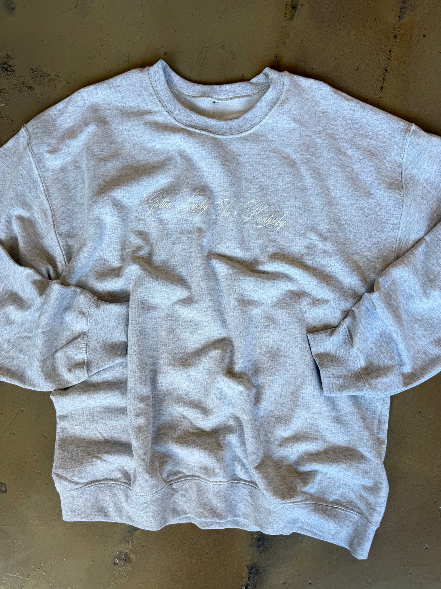 (M/L) Grey Gettin Lucky Sweatshirt