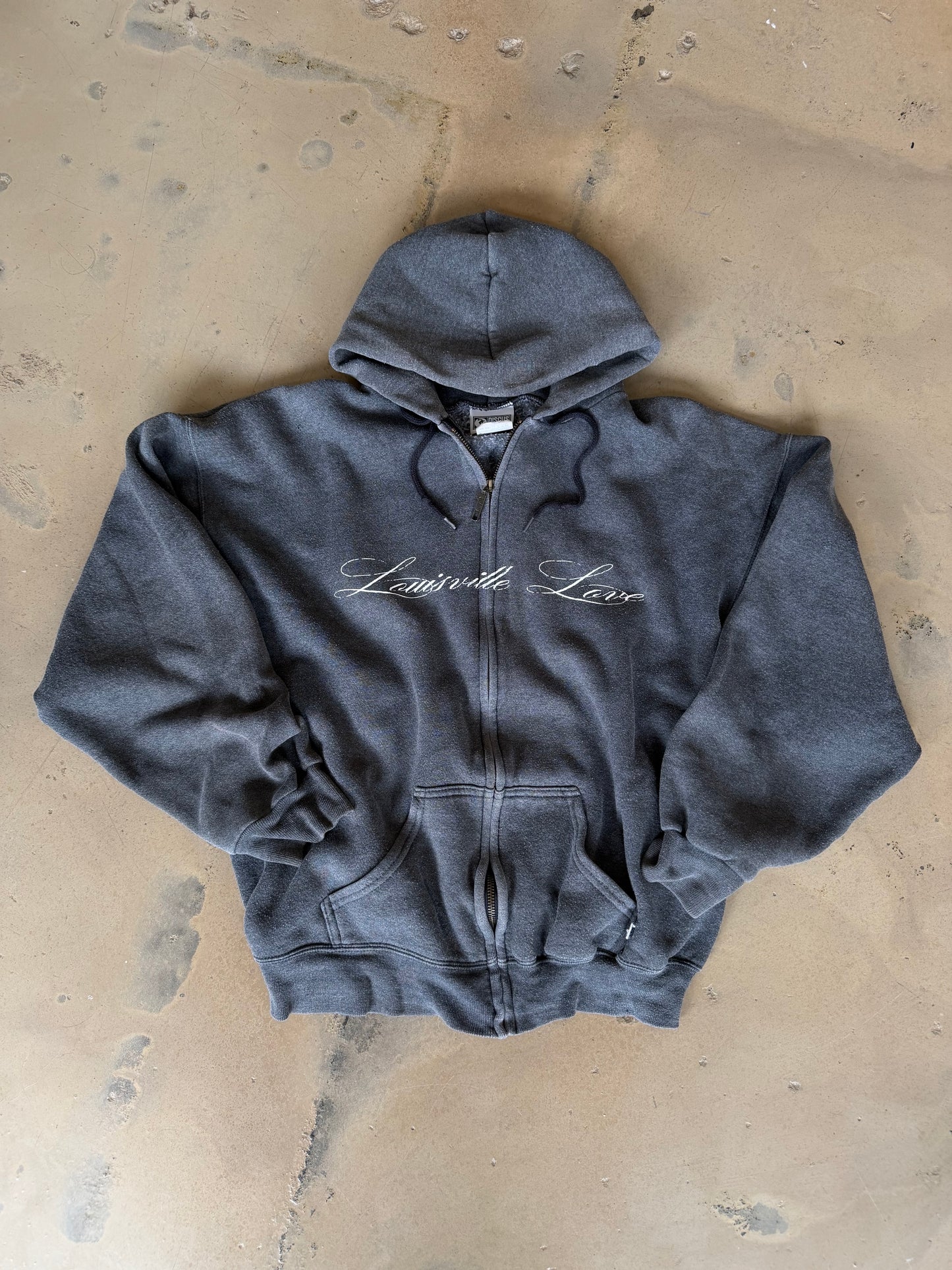 (L) Grey Script Hoodie