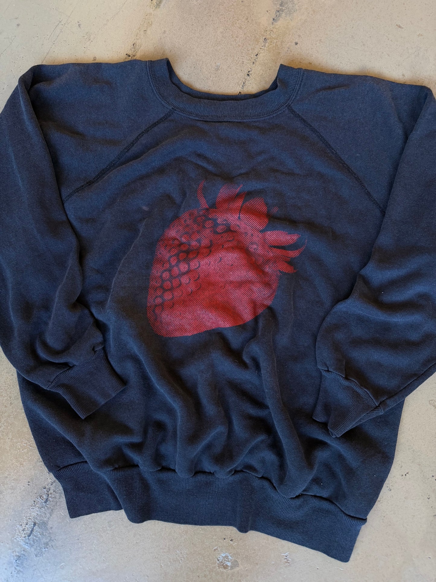 (M/L) Black Strawberry Sweatshirt
