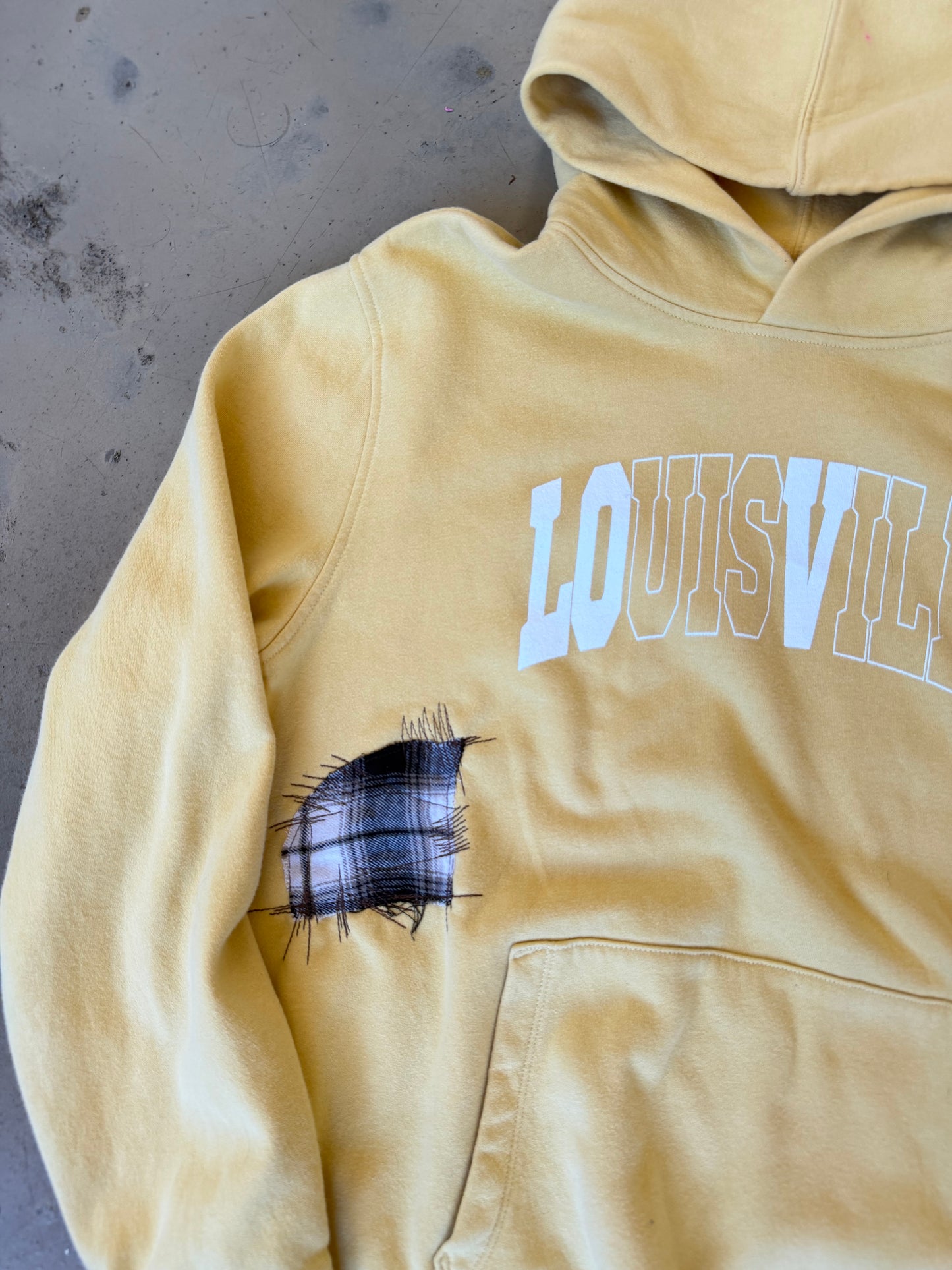 (M/L) OG Classic Patchwork Yellow Hoodie