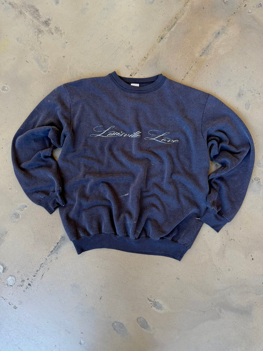 (M/L) Faded Black Script Sweatshirt