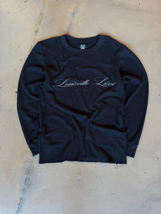 (M/L) Black Script Thermal Long Sleeve
