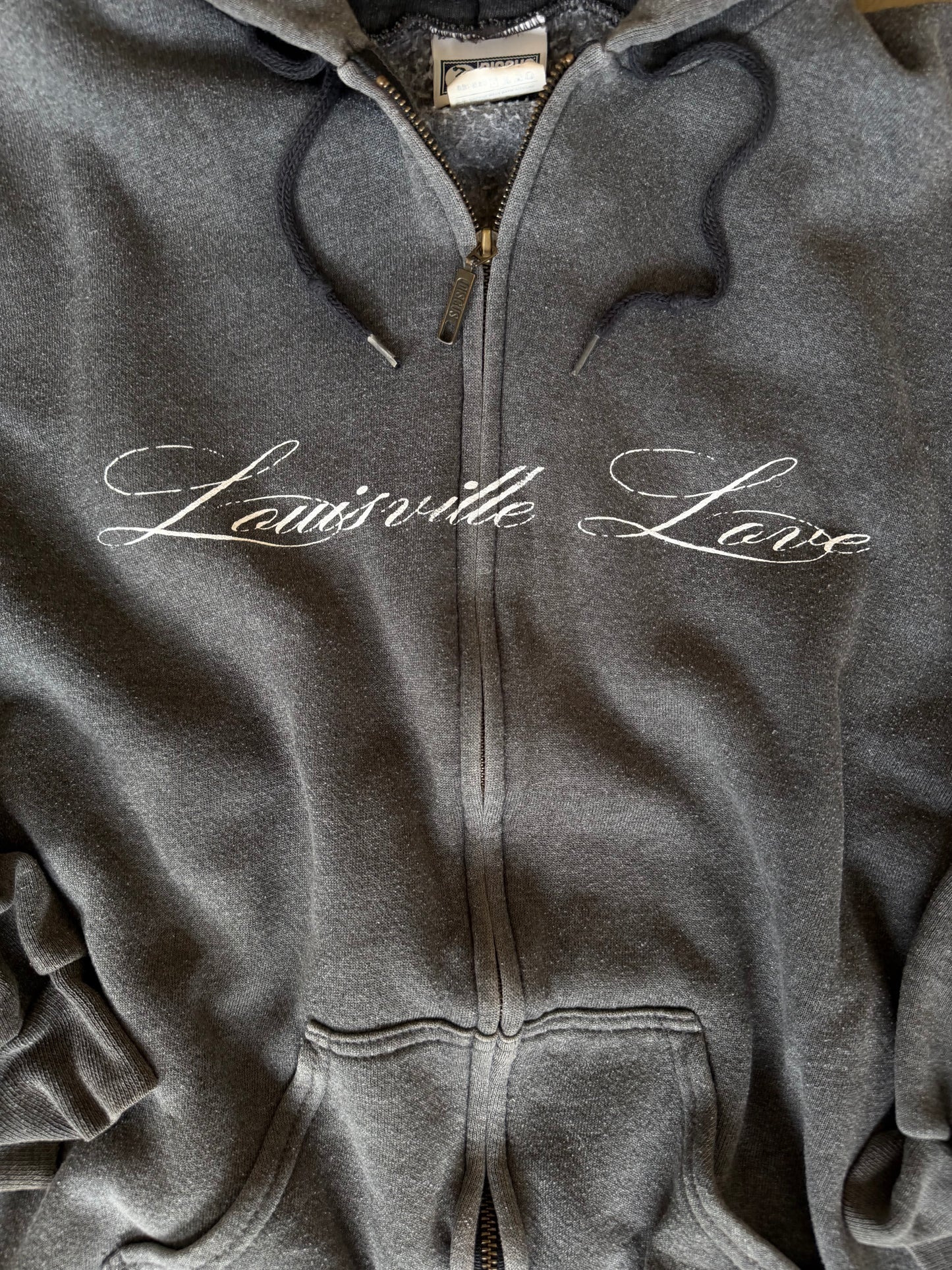 (L) Grey Script Hoodie